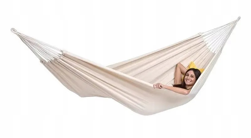Didelis dvivietis hamakas XXL 260x150 cm Boho smėlio spalvos
