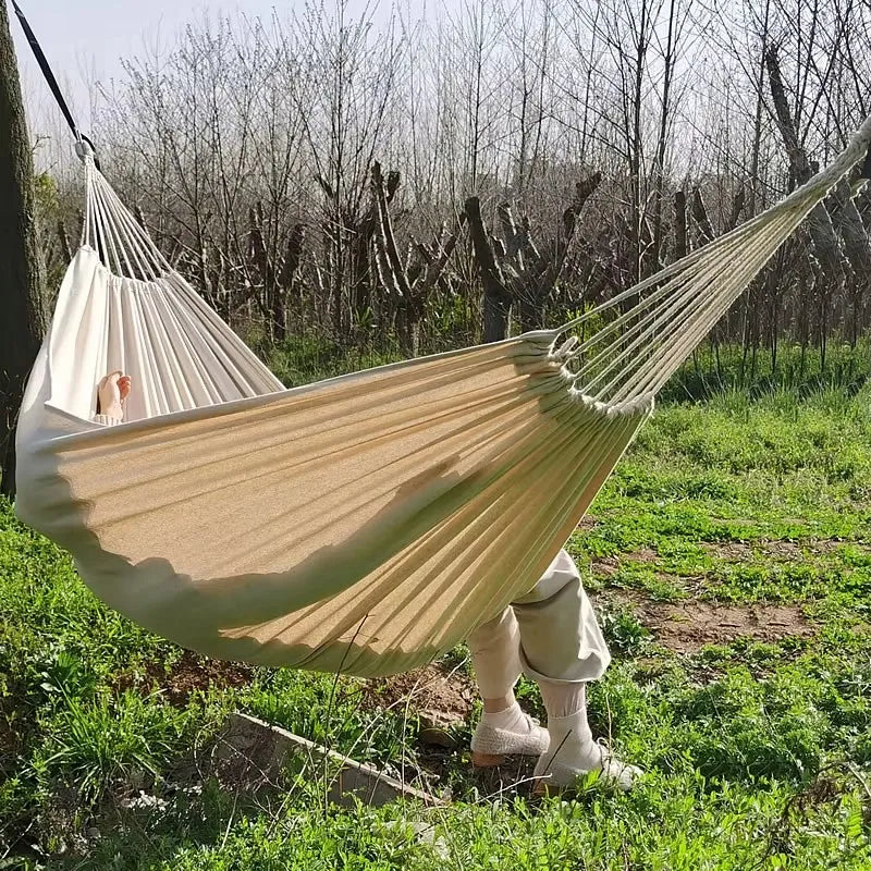 Didelis dvivietis hamakas XXL 260x150 cm Boho smėlio spalvos