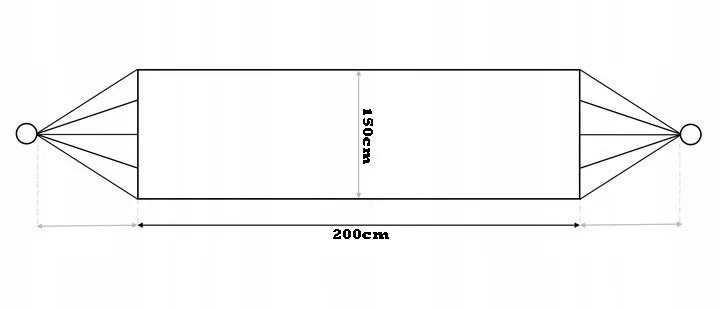 Didelis dvivietis hamakas XXL 260x150 cm Boho smėlio spalvos