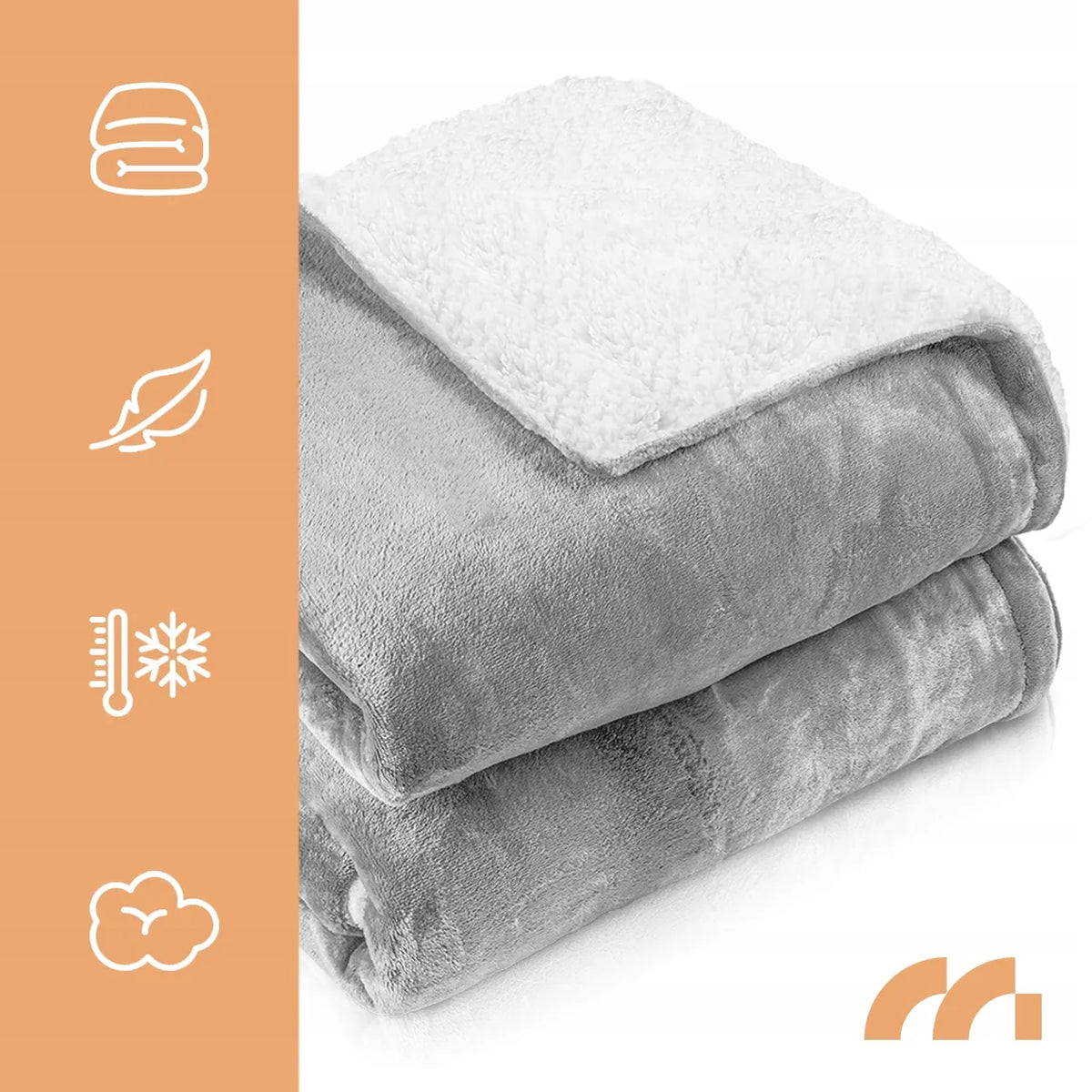 Didelis elektrinis pledas Maltec CozyHeat160W, 180 × 160 cm, dvivietis, minkštas, su laikmačiu ir valdymo pulteliu