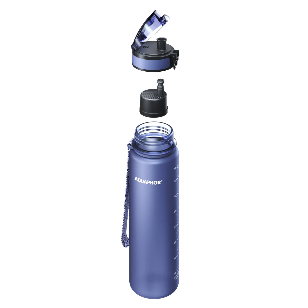 Didelis filtruojantis buteliukas AQUAPHOR City 800 ml, tamsiai mėlynas – gertuvė išvykoms