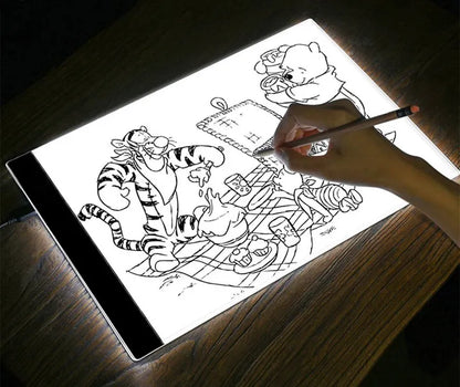 DIDELIS LED GRAFINIS PLANŠETAS A4 FORMATO ŠVIEČIANTI PIEŠIMO LENTA