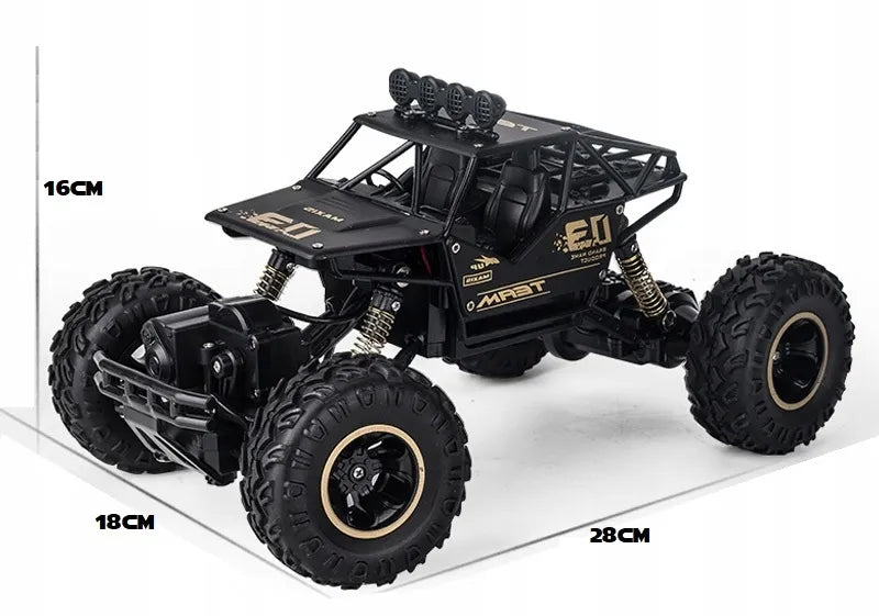 Didelis nuotoliniu būdu valdomas RC automobilis oreNICE, metalinis bekelės modelis, 4x4, 1:16, su pultu