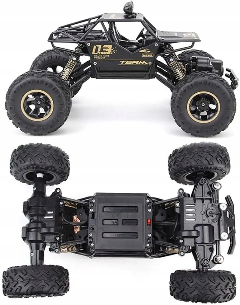 Didelis nuotoliniu būdu valdomas RC automobilis oreNICE, metalinis bekelės modelis, 4x4, 1:16, su pultu