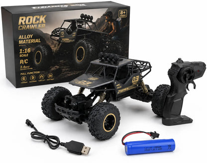 Didelis nuotoliniu būdu valdomas RC automobilis oreNICE, metalinis bekelės modelis, 4x4, 1:16, su pultu