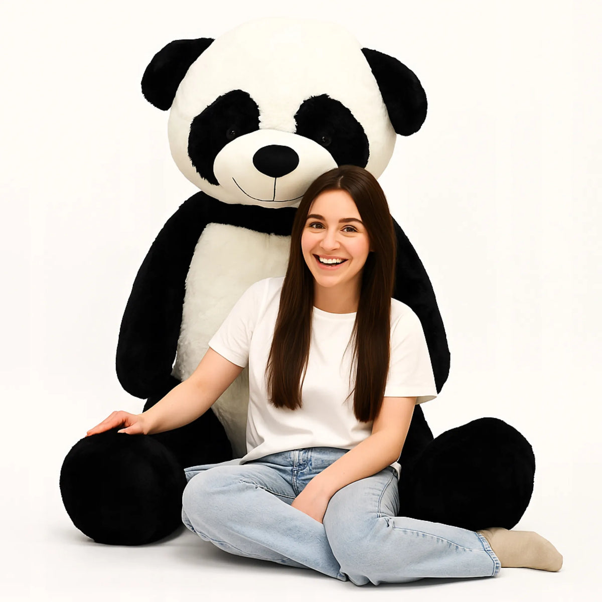 DIDELIS PLIŠINIS MEŠKINAS PANDA 220 cm GIGANTIŠKAS ŽAISLAS
