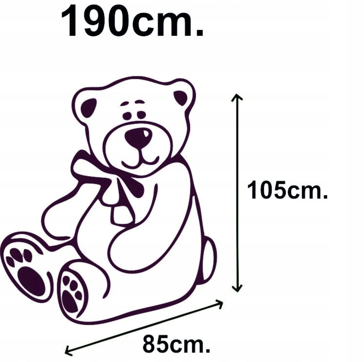 Didelis pliušinis meškinas 190 cm