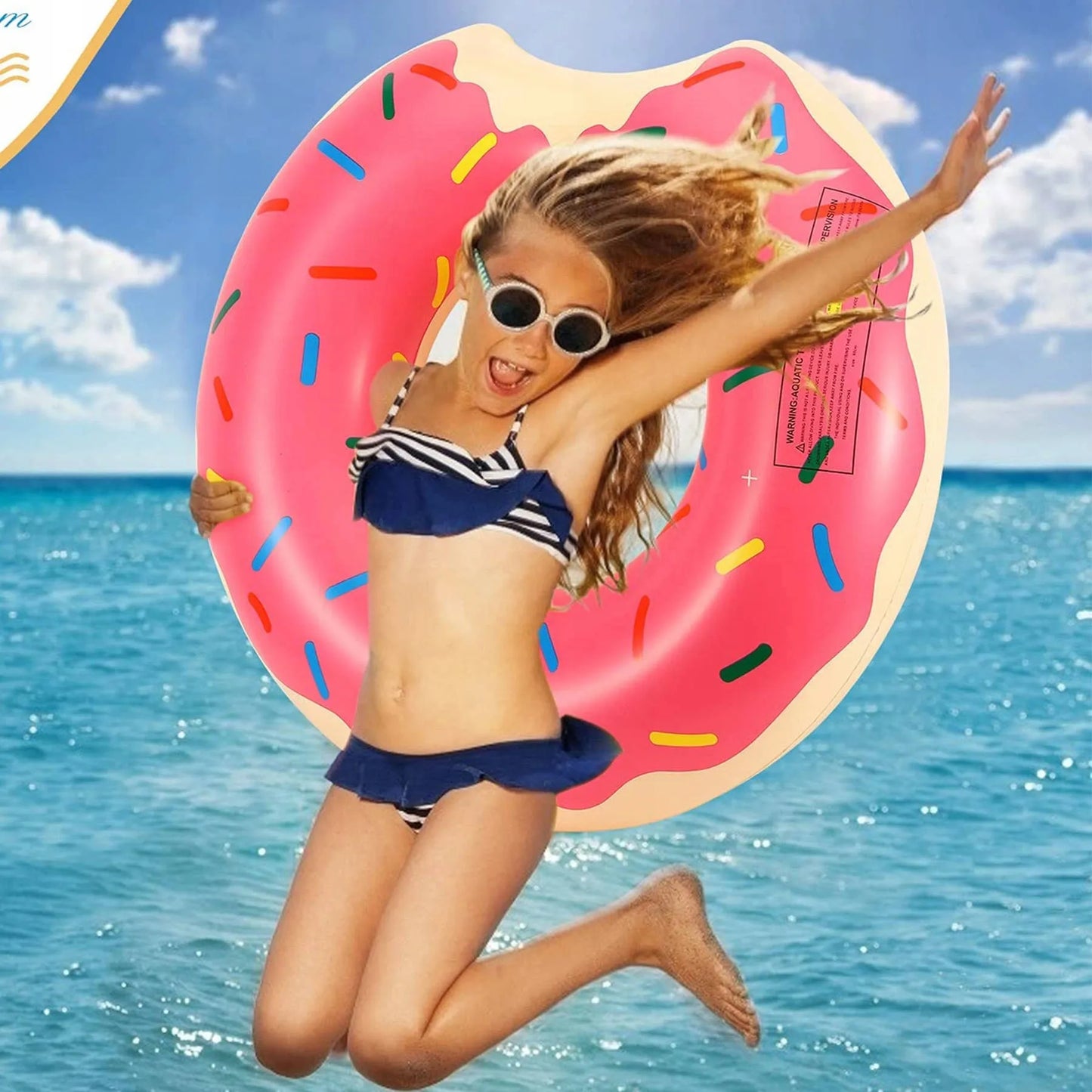 DIDELIS PRIPUCIAMAS DONUT PLŪDURIAVIMO RATAS XXL SPURGOS FORMOS BASENO ČIUŽINYS VAIKAMS