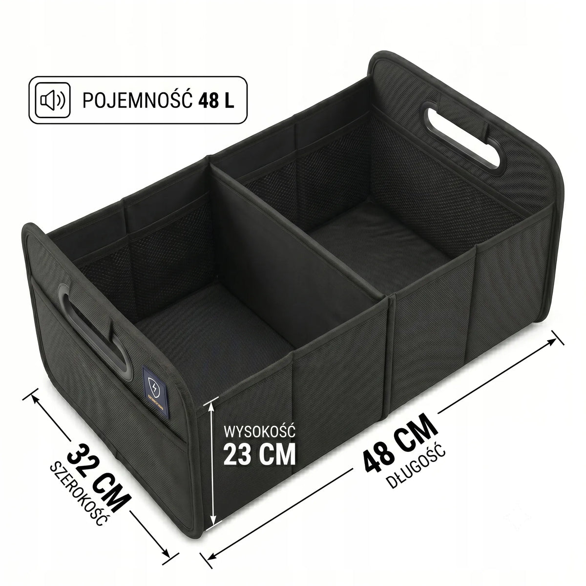DIDELIS SULANKSTOMAS AUTOMOBILIO BAGAŽINĖS ORGANAIZERIS, STANDUS, 48x32 cm, 48L