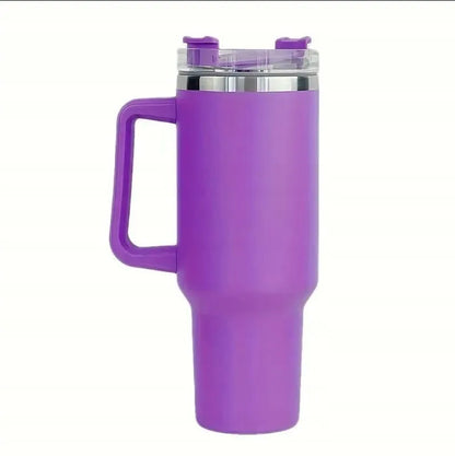 Didelis talpus terminis puodelis su rankena termosas violetinis 1L
