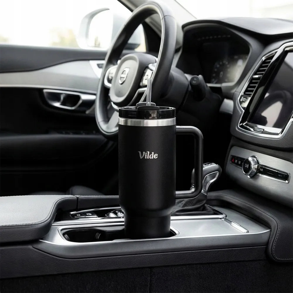 Didelis termopuodelis gėrimams, šiltiems ir šaltiems, kelioninis automobilinis termosas XL