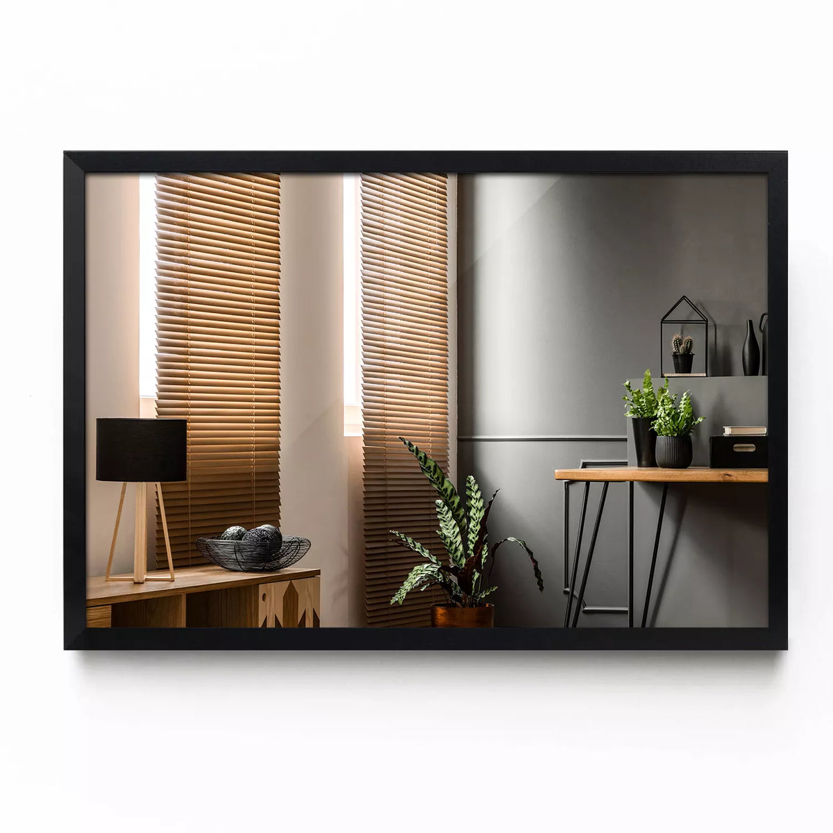 Didelis vonios veidrodis Glamour su rėmu 100x70 cm