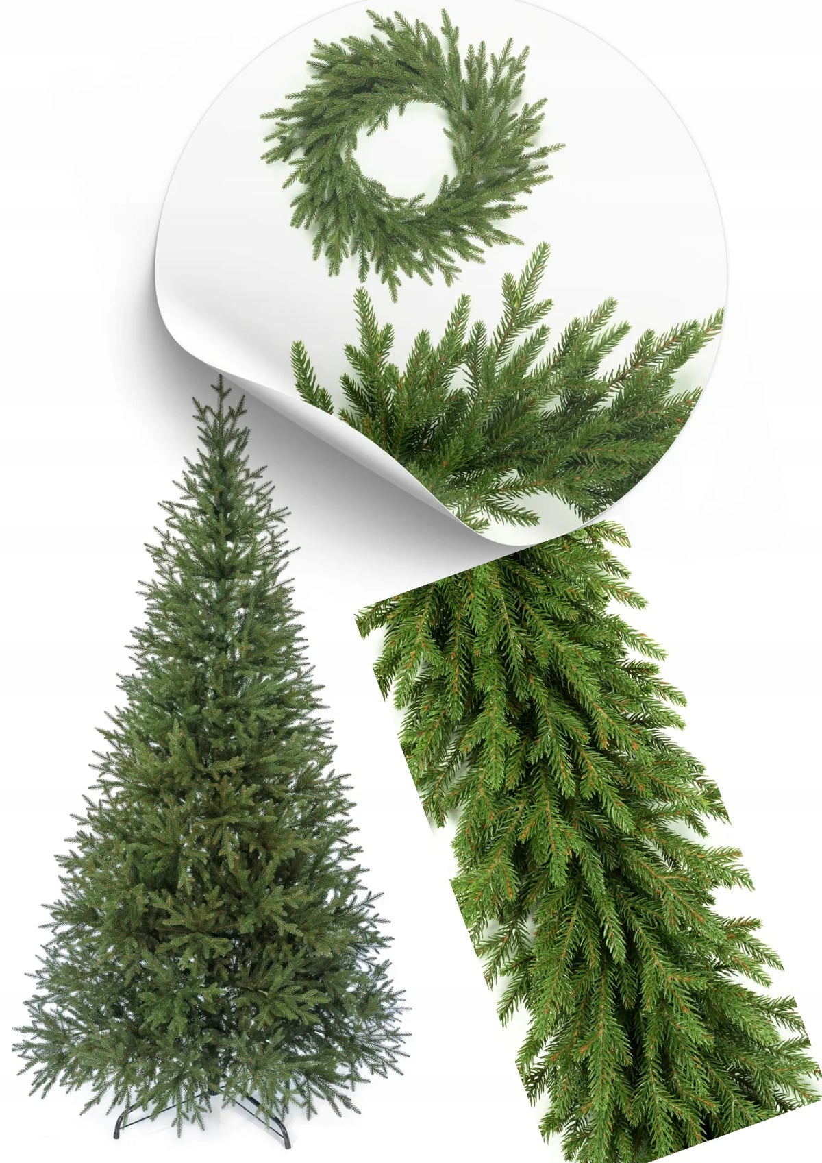Dirbtinė eglė „Świerk Natura 3D“ – FULL PE PREMIUM, 220 cm, tikroviška, 100 % PE