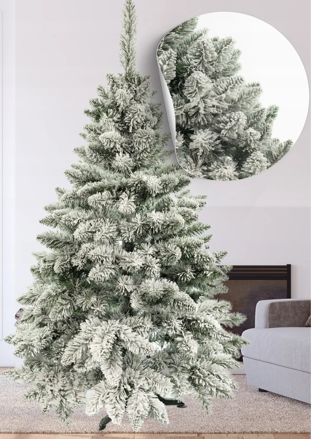 Dirbtinė snieguota pušis „Art-Trans“ PREMIUM, 220 cm, tanki, su sniego efektu