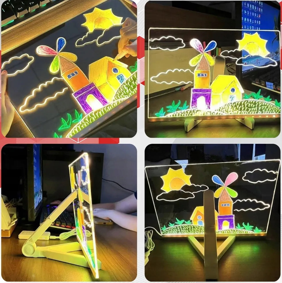 „DoModa“ LED šviečianti piešimo lenta, akrilinė, XXL, 30 × 20 cm
