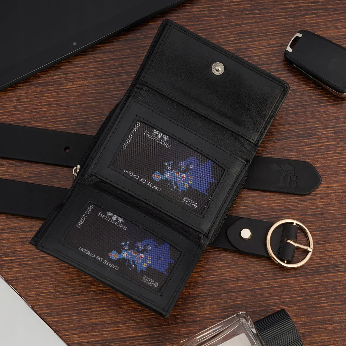 Dovanų rinkinys moterims: odinis diržas, piniginė ir aukščiausios kokybės dėžutė Beltimore