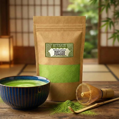 Dovanų rinkinys tradicinė Matcha 100g, priedai: Chasen, Chashaku, šaukštelis