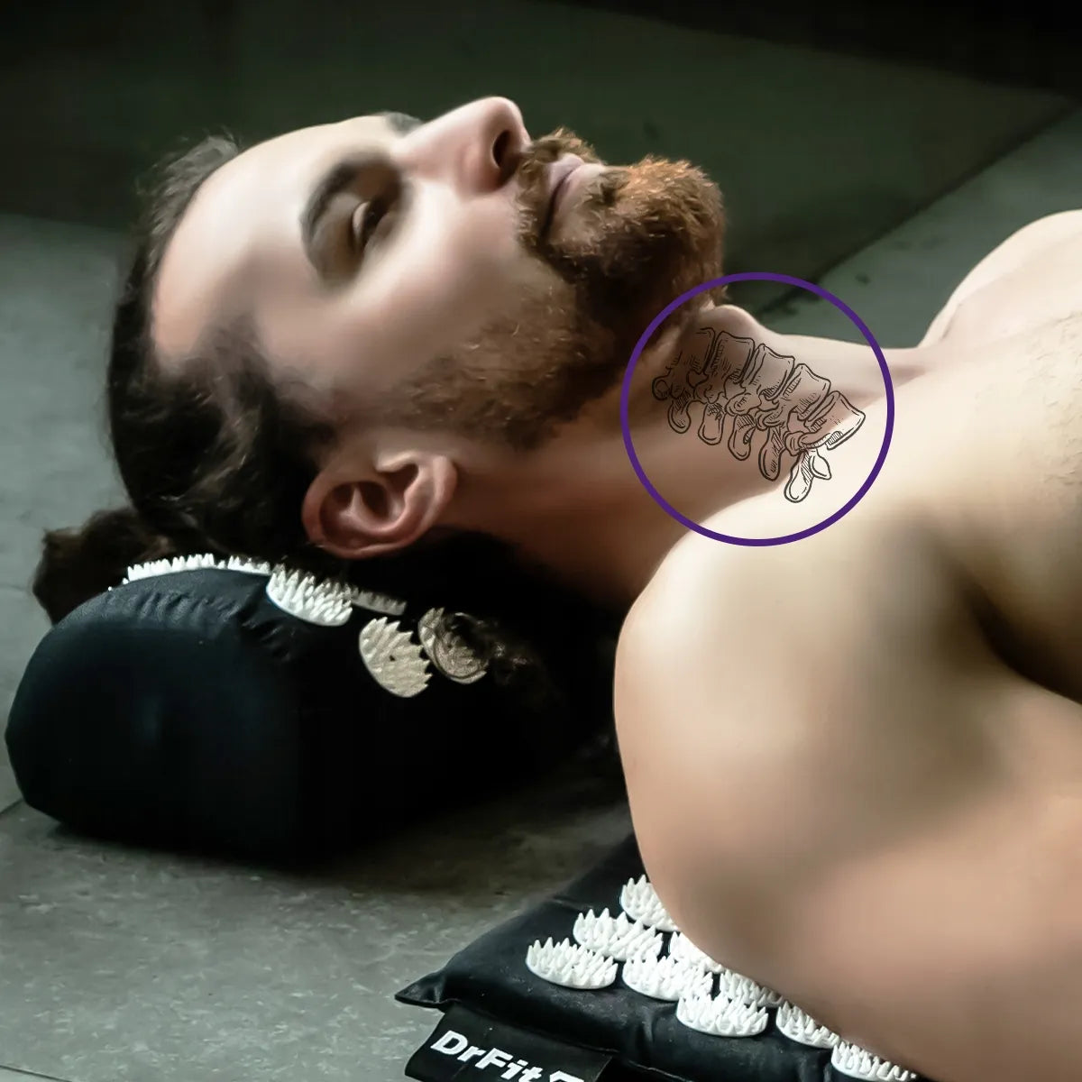 DrFit akupresūrinis kilimėlis su pagalve masažui, stuburui, sveikatai ir atsipalaidavimui