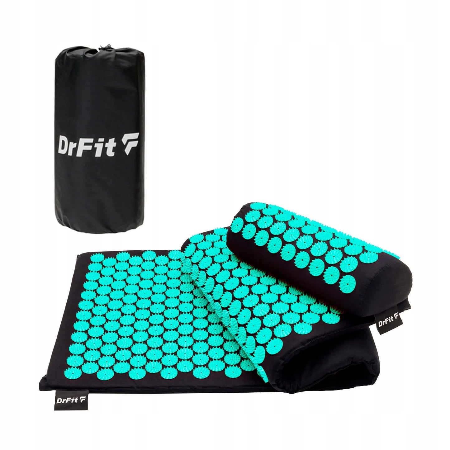 DrFit Akupresūros kilimėlis su dygliais + pagalvė, ilgas gydomasis nugaros masažo kilimėlis