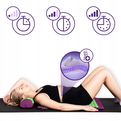 DrFit akupresūros kilimėlis su pagalve, 75 cm, žalias