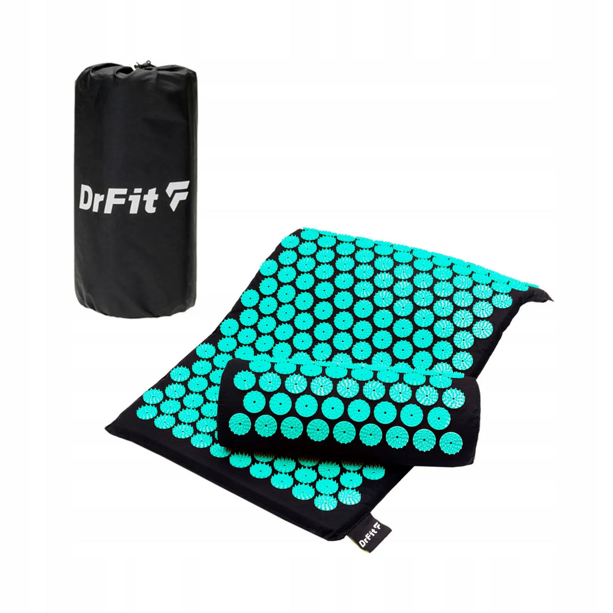 DrFit akupresūros kilimėlis su pagalve, 75 cm, žalias