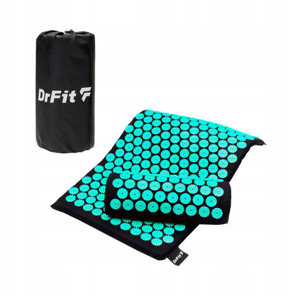 DrFit akupresūros kilimėlis su pagalve, 75 cm, žalias