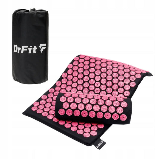 DrFit akupresūros kilimėlis su pagalve, rožinės spalvos, 75 cm