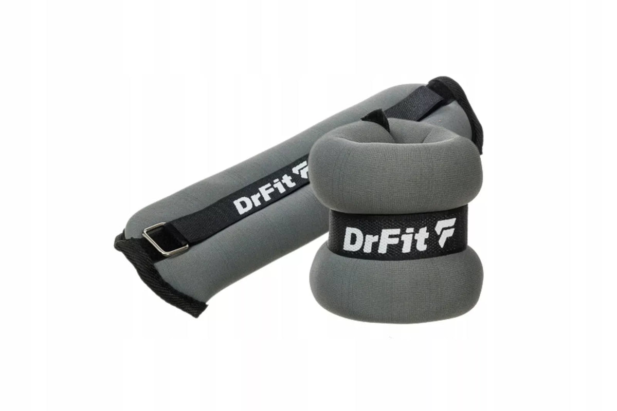 DrFit čiurnų ir riešų svarmenys mankštai bei bėgimui, rinkinys 2x1 kg