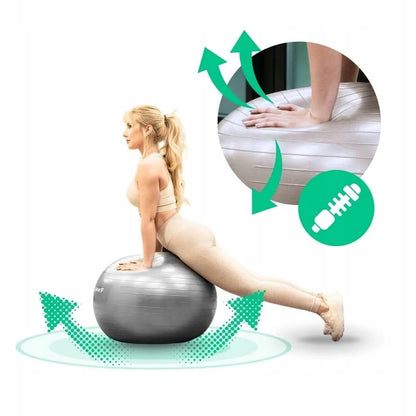 DrFit gimnastikos kamuolys fitnesui, pilatesui ir jogai, 75 cm, su pompa