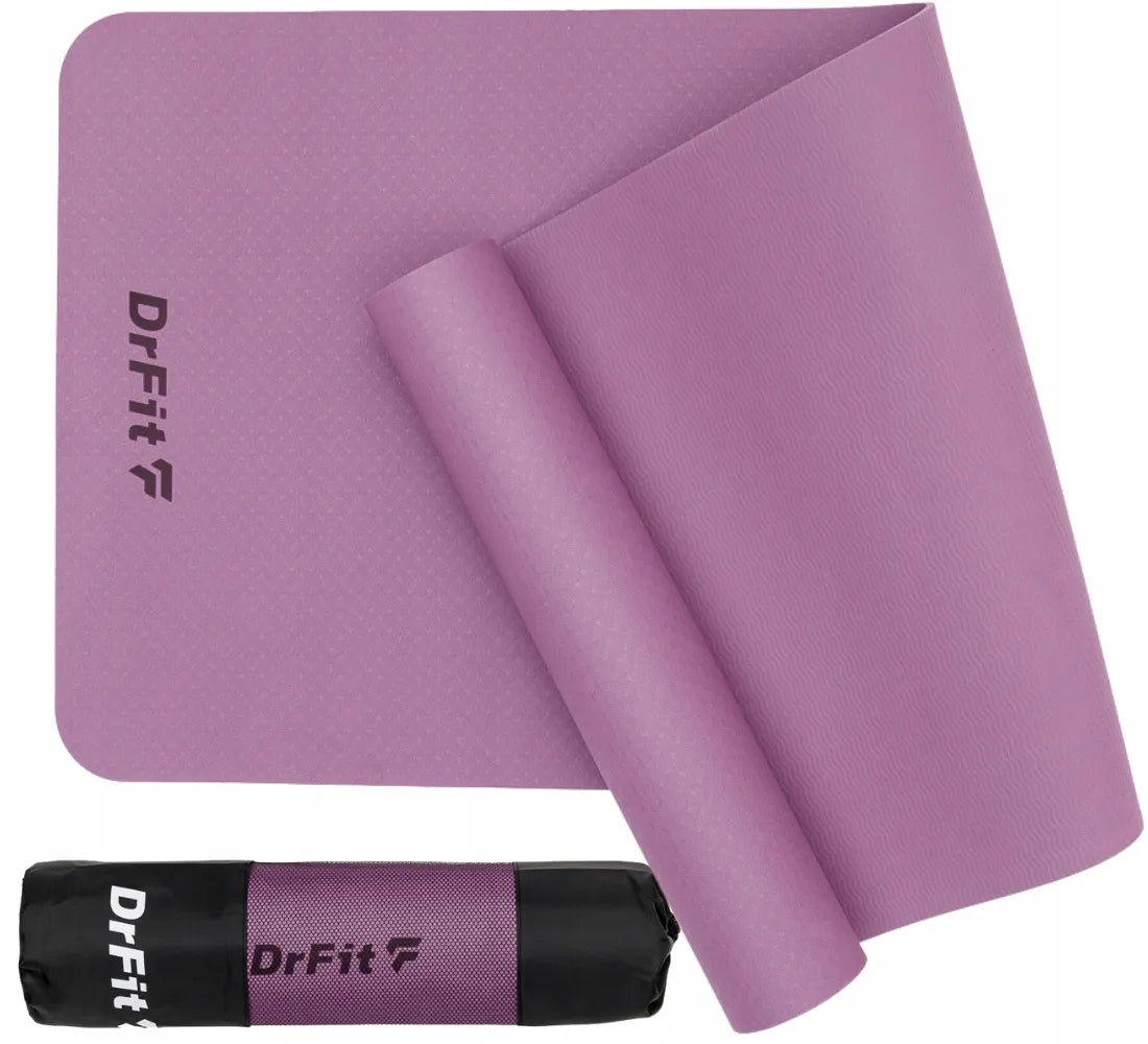 DrFit TPE jogos, fitneso ir pilateso kilimėlis su dėklu, patvarus