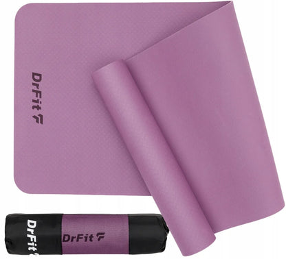 DrFit TPE jogos, fitneso ir pilateso kilimėlis su dėklu, patvarus