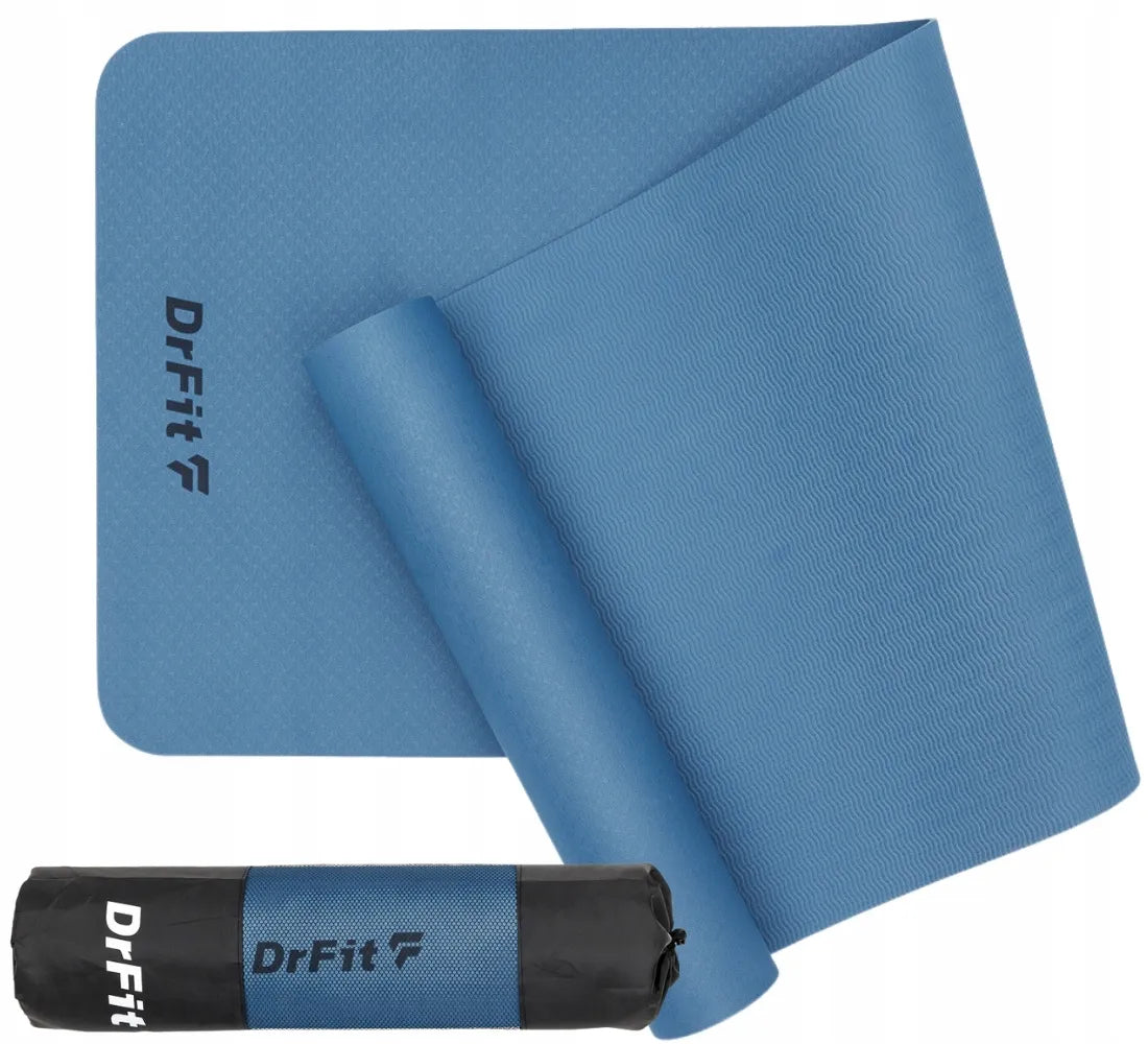 DrFit TPE jogos ir fitneso kilimėlis su dėklu, patvarus