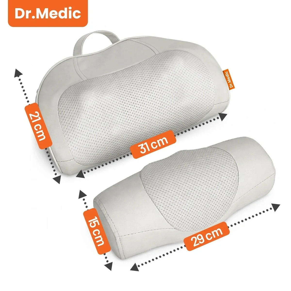 Dr.Medic Shiatsu masažinė pagalvė nugarai, kaklui ir kūnui su šildymo funkcija