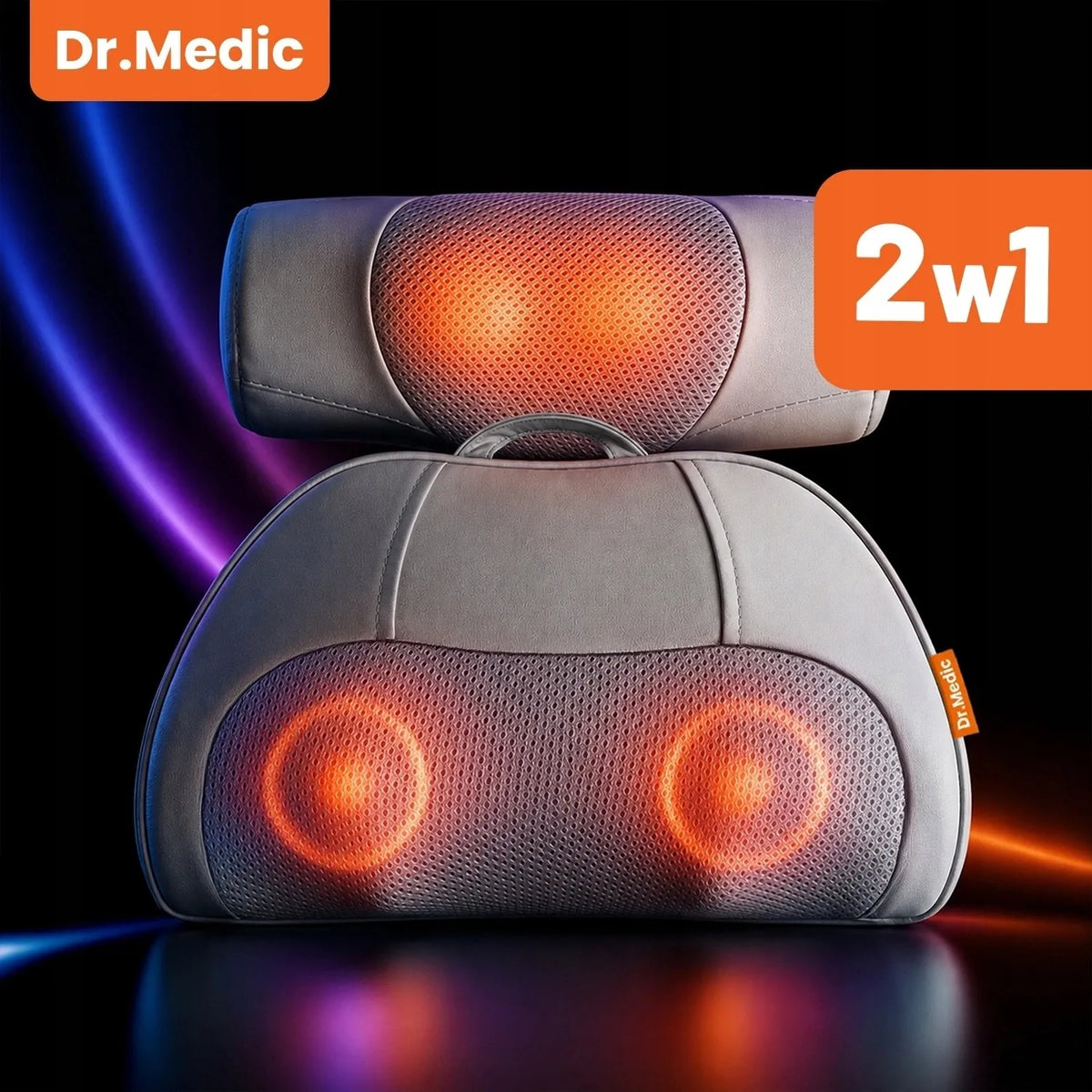 Dr.Medic Shiatsu masažinė pagalvė nugarai, kaklui ir kūnui su šildymo funkcija
