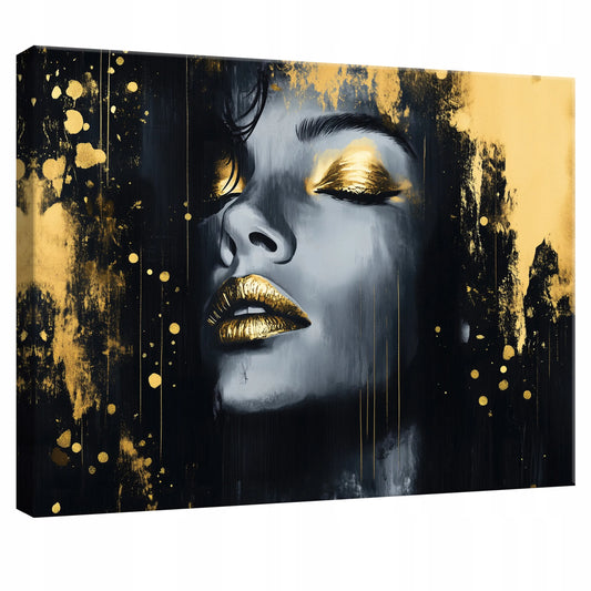 Drobės paveikslas „Juoda moteris“ miegamajam, svetainei ar virtuvei, 100 × 70 cm