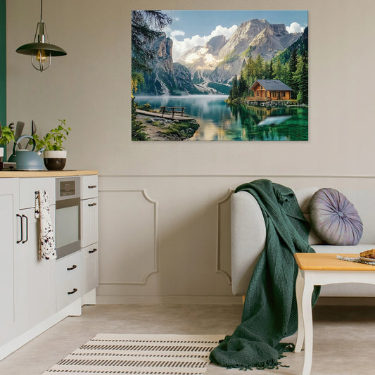 Drobės paveikslas sienai „Kalnai ir gamta“ – vaizdas miegamajam, svetainei ar virtuvei, 100 × 70 cm