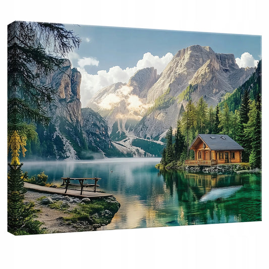 Drobės paveikslas sienai „Kalnai ir gamta“ – vaizdas miegamajam, svetainei ar virtuvei, 100 × 70 cm