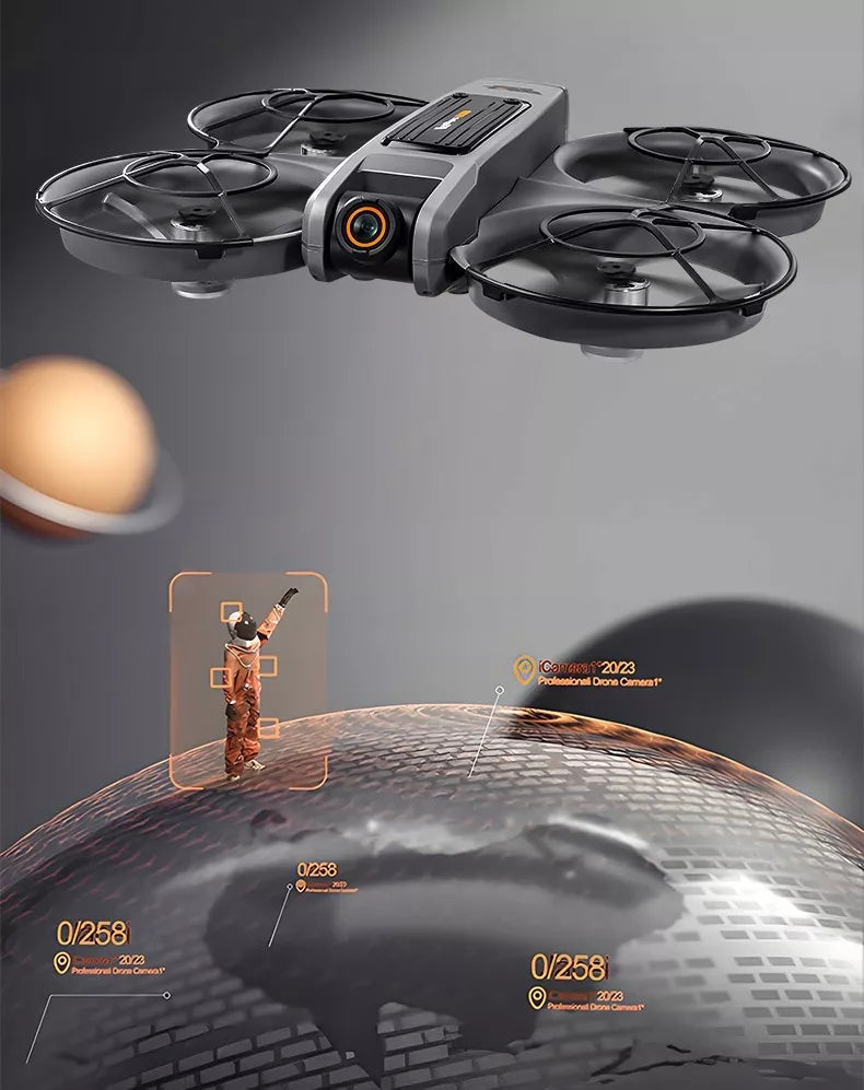 Dron S156+ su LCD valdikliu, 2 kameromis, bešepetėliniu varikliu, 145g, WIFI, 3 x baterijos