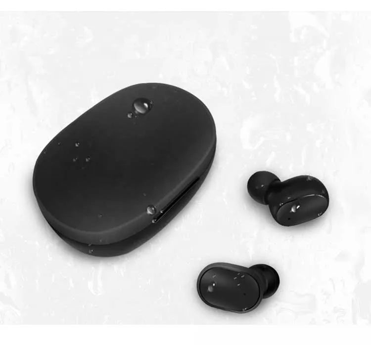 DSJ Airdots EarBuds belaidės ausinės su įkrovimo dėklu, juodos
