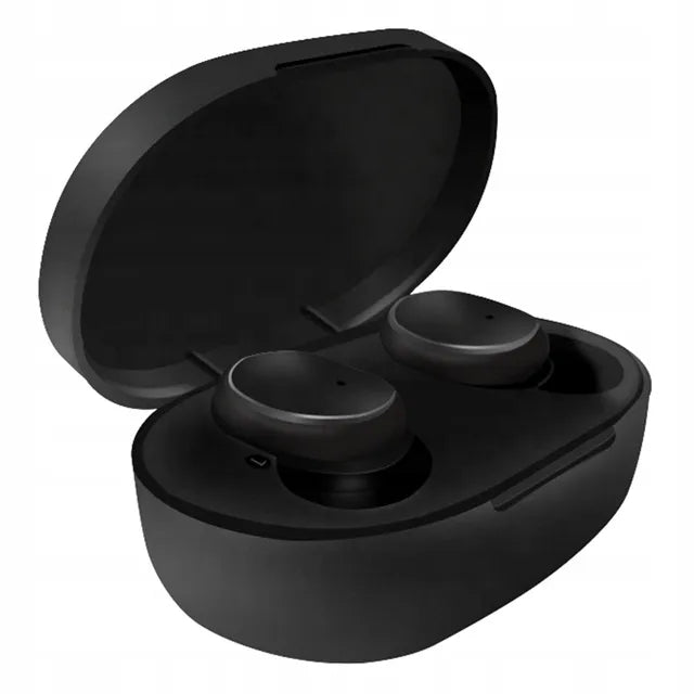 DSJ Airdots EarBuds belaidės ausinės su įkrovimo dėklu, juodos