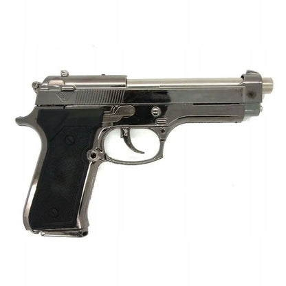 Dujinis žiebtuvėlis-pistoletas BERETTA M9 su stovu, chromuotas plienas