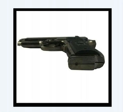Dujinis žiebtuvėlis-pistoletas BERETTA M9 su stovu, chromuotas plienas
