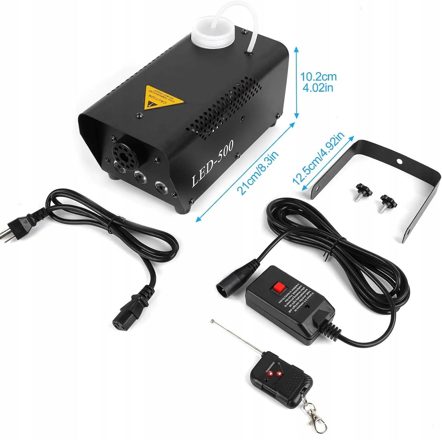 Dūmų generatorius LED 500W + 1L skystis + 2 nuotolinio valdymo pultai