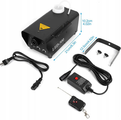 Dūmų generatorius LED 500W + 1L skystis + 2 nuotolinio valdymo pultai