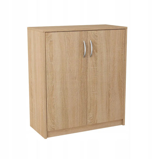 Dvidurė komoda, 74 cm, spintelė svetainei, ąžuolo sonoma spalvos