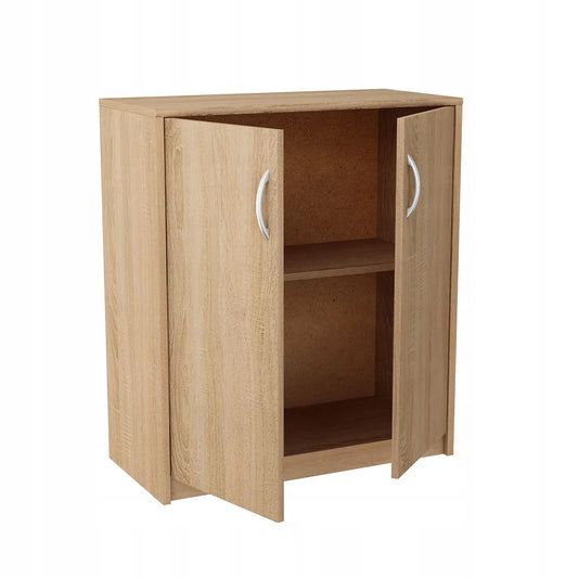 Dvidurė komoda, 74 cm, spintelė svetainei, ąžuolo sonoma spalvos