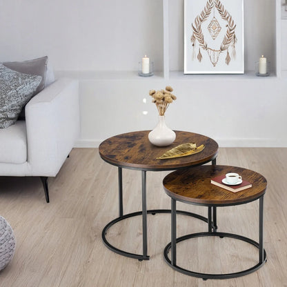 Dviejų lofto staliukų komplektas Galen Small Rustic