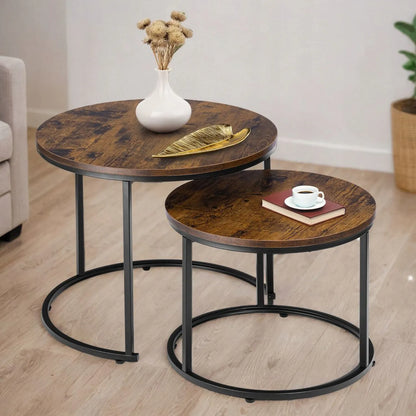 Dviejų lofto staliukų komplektas Galen Small Rustic