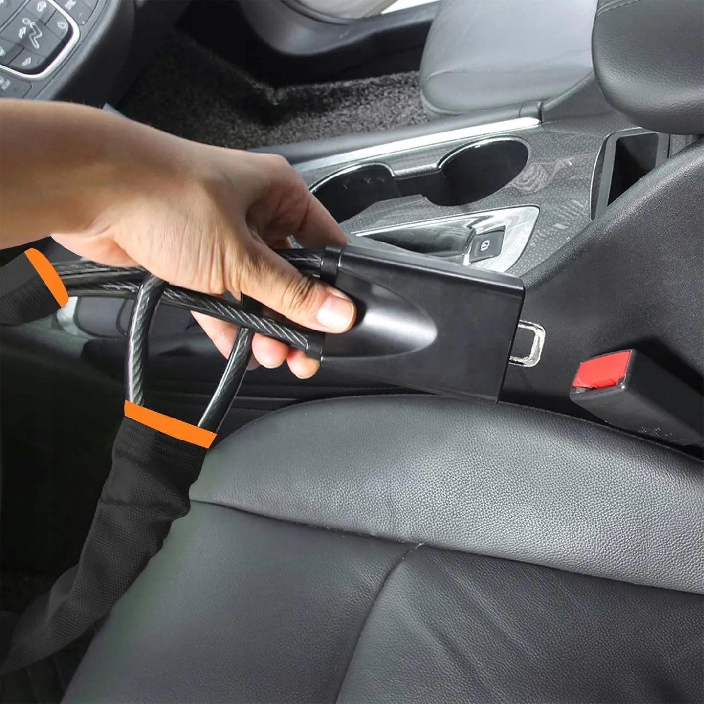 Dviguba automobilio vairo užrakto apsaugos nuo vagystės sistema