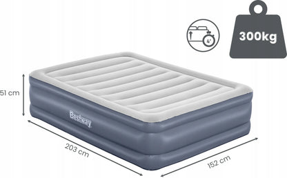 Dvivietis pripučiamas čiužinys 200x150 cm su pompa ir dėklu